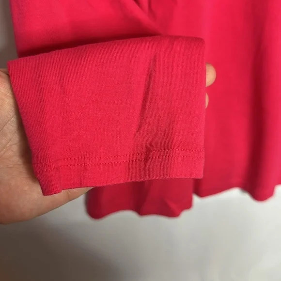 Talbots Hot Pink Fitted Long Sleeve T-Shirt - Picture 3 of 4